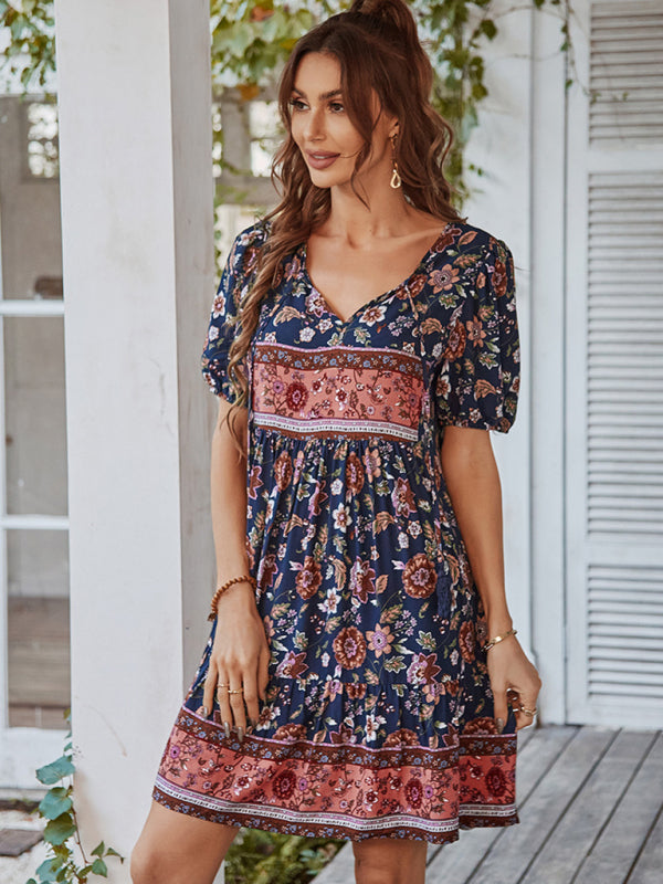 Boho Mini Chiffon Dress