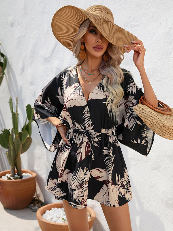 Beach Dolman Half Sleeve Short Dress