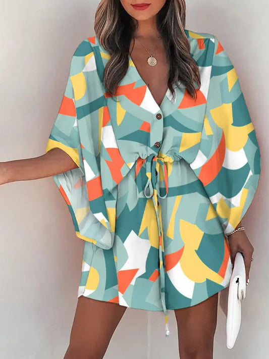 Beach Dolman Half Sleeve Short Dress