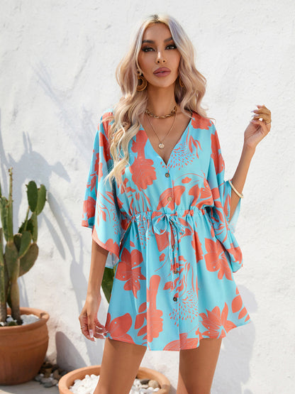 Beach Dolman Half Sleeve Short Dress