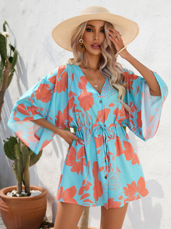 Beach Dolman Half Sleeve Short Dress