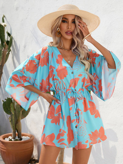 Beach Dolman Half Sleeve Short Dress