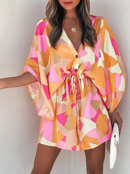 Beach Dolman Half Sleeve Short Dress