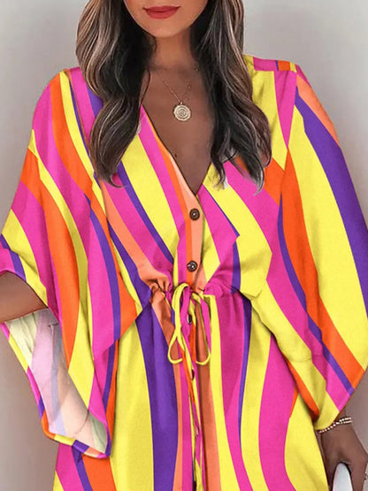 Beach Dolman Half Sleeve Short Dress