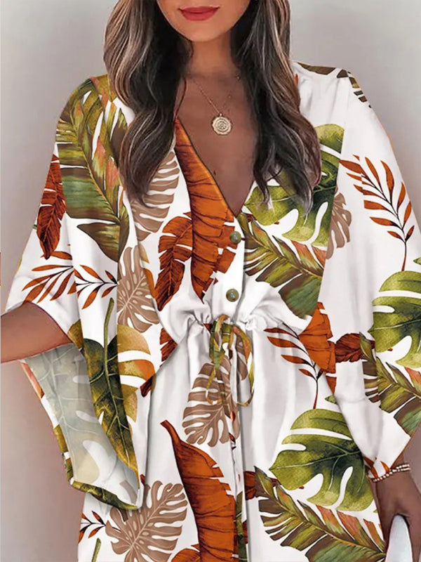 Beach Dolman Half Sleeve Short Dress
