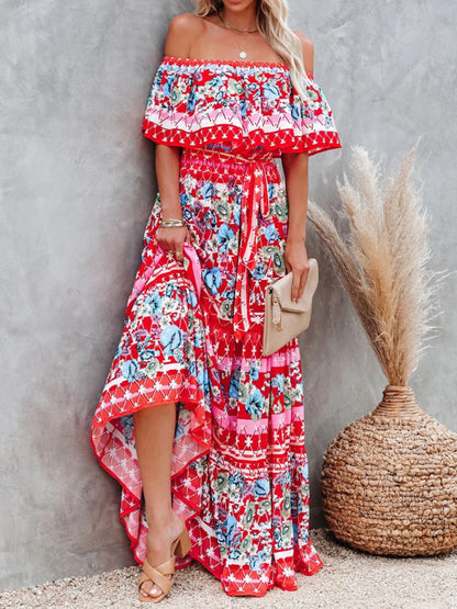 Off-the-Shoulder Summer Maxi Dress