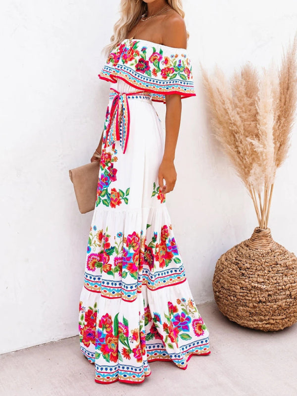 Off-the-Shoulder Summer Maxi Dress