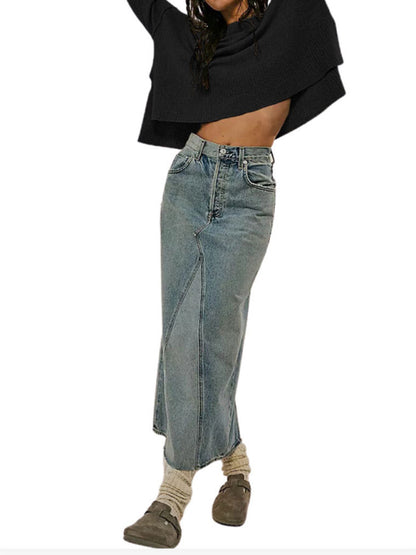 Women's New Solid Color Round Neck Bell Sleeve Pullover Simple Fashion Sweater