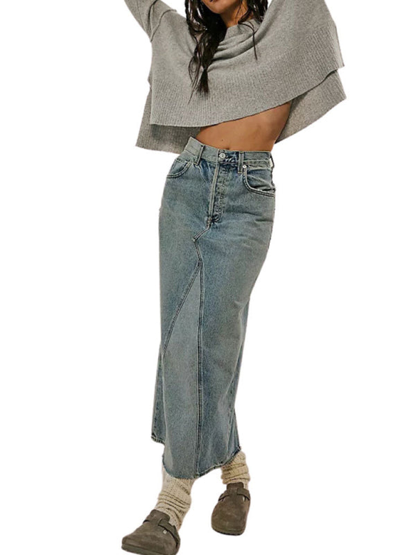 Women's New Solid Color Round Neck Bell Sleeve Pullover Simple Fashion Sweater
